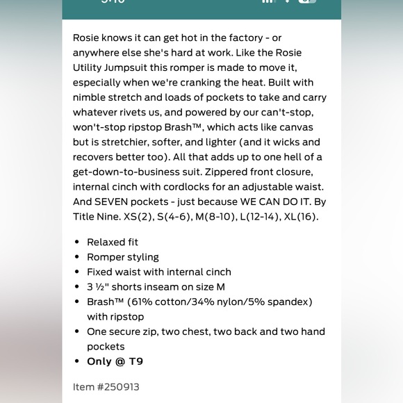 Title Nine Rosie Utility Short Romper - Wailea Camo, Dusty Olive, Size XL - Picture 9 of 10